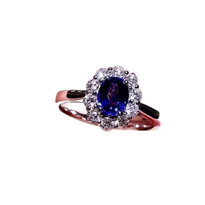 Bague saphir classique exquise pour femmes