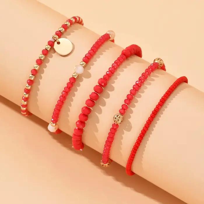 Bracelets ethniques bohème en perles pour femmes chaînes de perles empilables accessoires de bijoux faits à la main style y2k occassions spéciales femmes