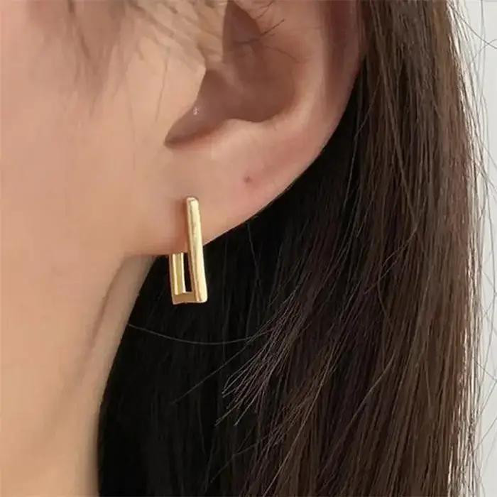 Boucles d'Oreilles Géométriques Carrées pour Femme