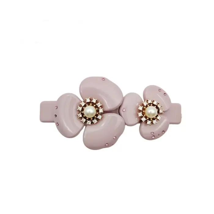 Élégante pince à cheveux florale de style parisien pour femmes et filles, bijou de cheveux fait main, accessoire ornemental