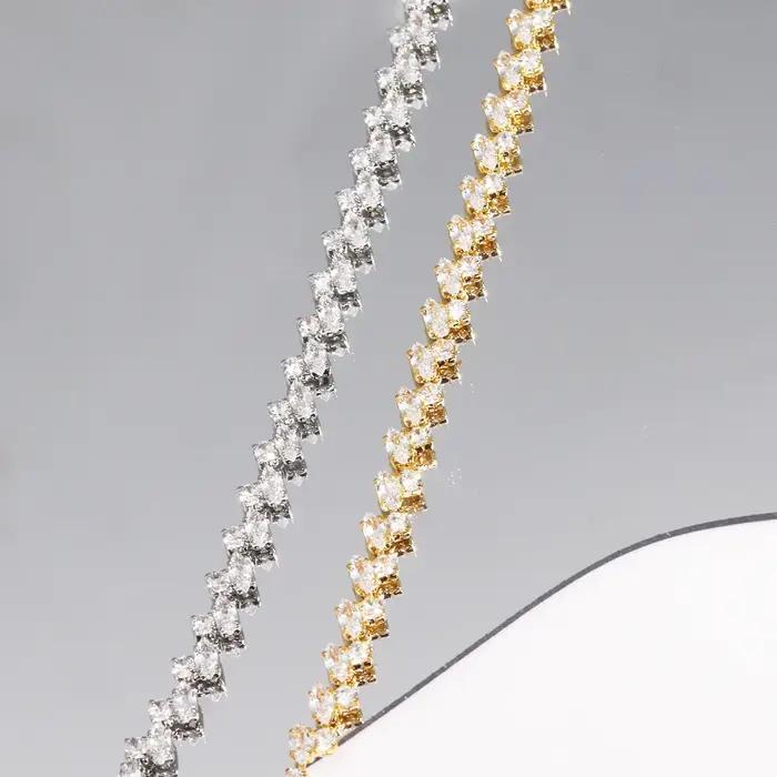 Bracelet en zircone cubique brillante pour femmes et filles