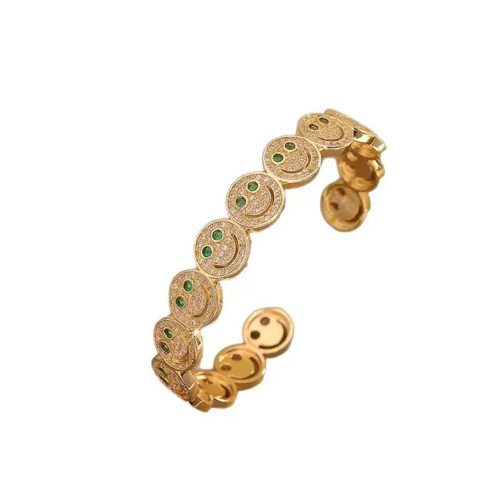 Bracelet incrusté de diamants Smile, classique, créatif, tendance, bijou haut de gamme, accessoire de mode, chaîne de main, élégant, bijou de poignet