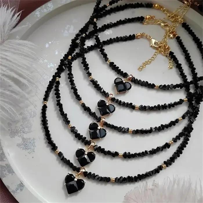 Collier avec pendentif en forme de cœur en Zircon pour femmes