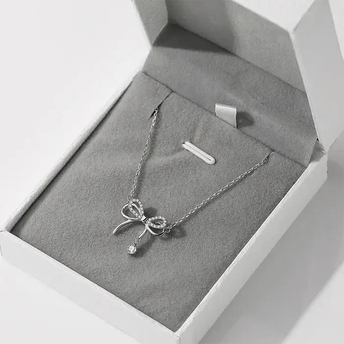 Collier pendentif brillant en argent regardé 925 pour femme