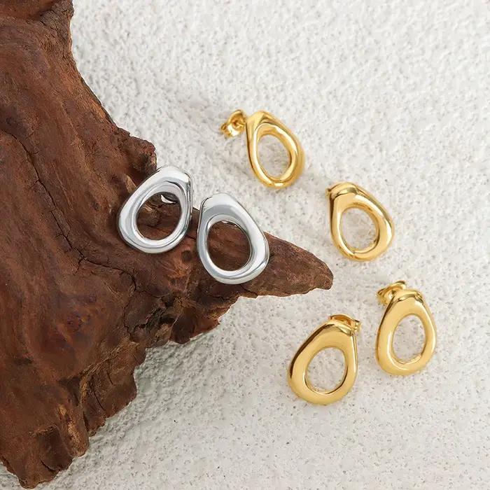Boucles d'oreilles créoles géométriques pour femmes et filles
