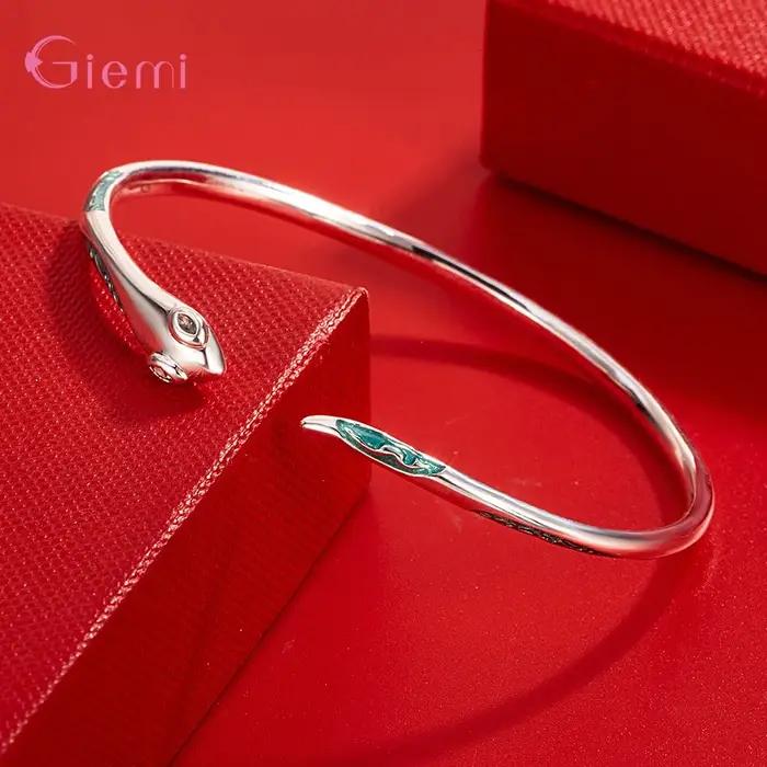 Bracelets ouverts ajustables en argent sterling 925 vintage