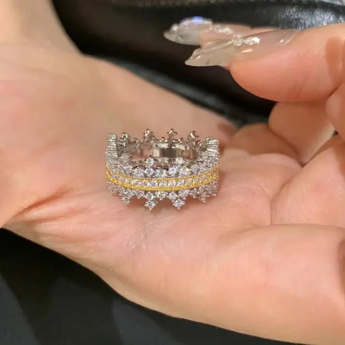 Foyimagination ew-Bagues couronne de princesse en dentelle vintage