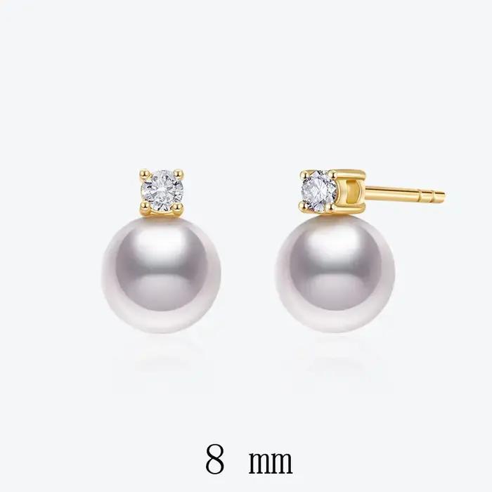 Boucles d'oreilles en argent sterling serties de zirconium blanc perles d'eau douce pour femmes occasions spéciales Senlissi