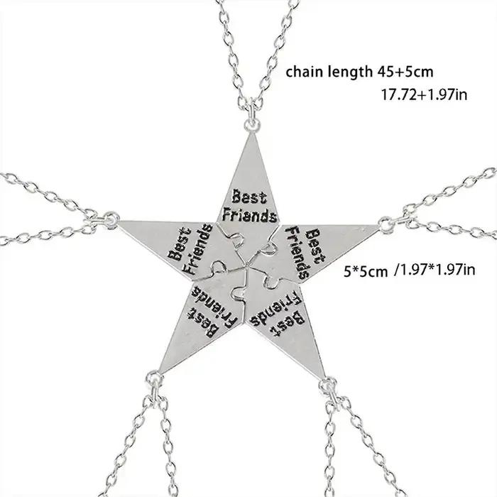 Collier d'amitié personnalisé, géométrique, simple, avec pendentif pour cinq personnes, accessoires