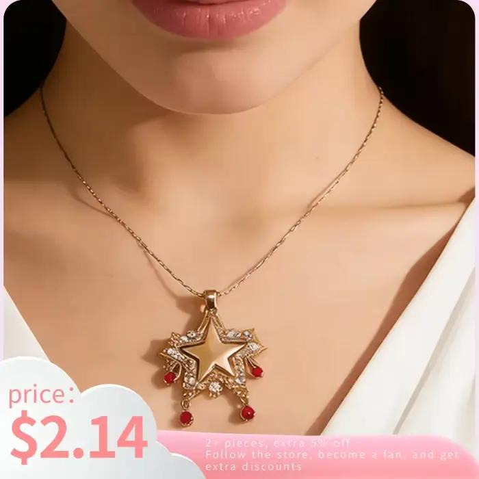 Y2k – collier avec pendentif étoile pour femmes, accessoire en Zircon, à la mode, accessoires de fête de rencontre, bijoux