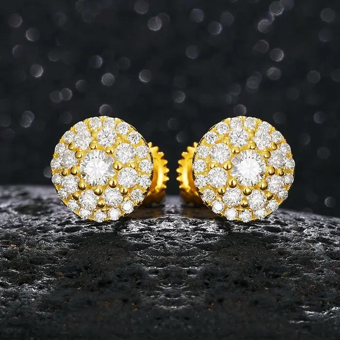 Boucles d'oreilles en diamant créées en vrai laboratoire pour femmes