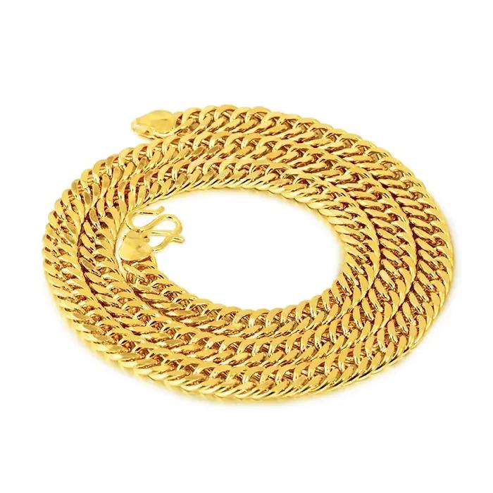 Collier plaqué or 24 carats 10 mm, bijoux solides pour hommes et femmes