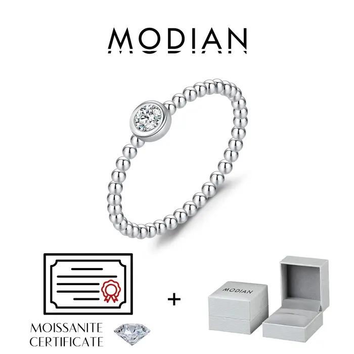 MODIAN – bague Moissanite en argent Sterling 925