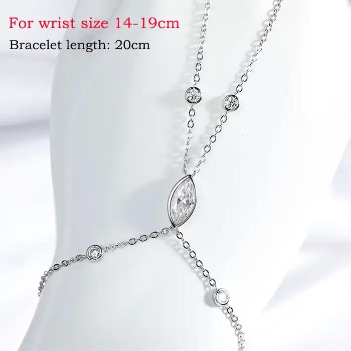 Smyoue Marquise coupe bulles Moissanite Bracelets pour femme réglable 14-19 cm laboratoire cultivé chaîne de diamant pur S925 bijoux en argent