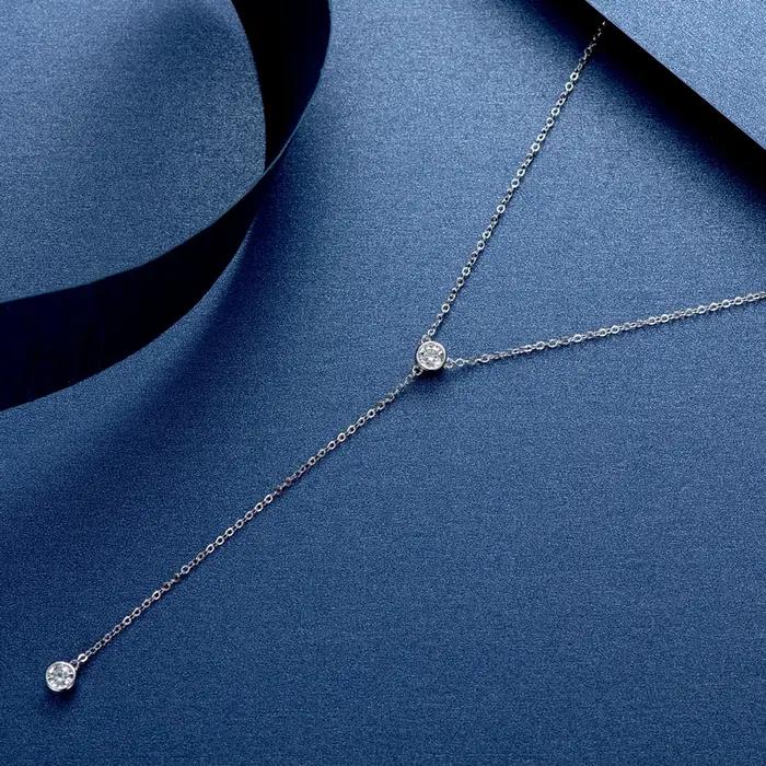 Collier en diamant Moissanite véritable pour femme