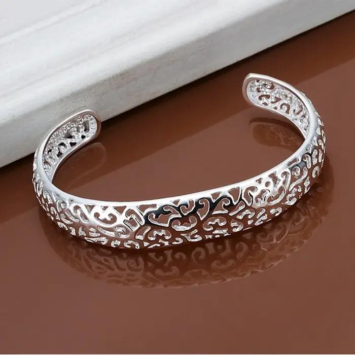 Bracelet ouvert en argent Sterling 925 pour femmes et filles, joli cadeau préféré, breloque rétro, b