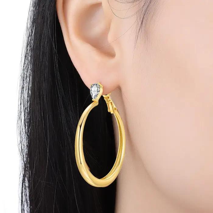 Boucles d'oreilles en argent sterling 925 avec filet d'or 18 carats minimalistes pour femmes bijoux élégants cadeaux pour occasions spéciales