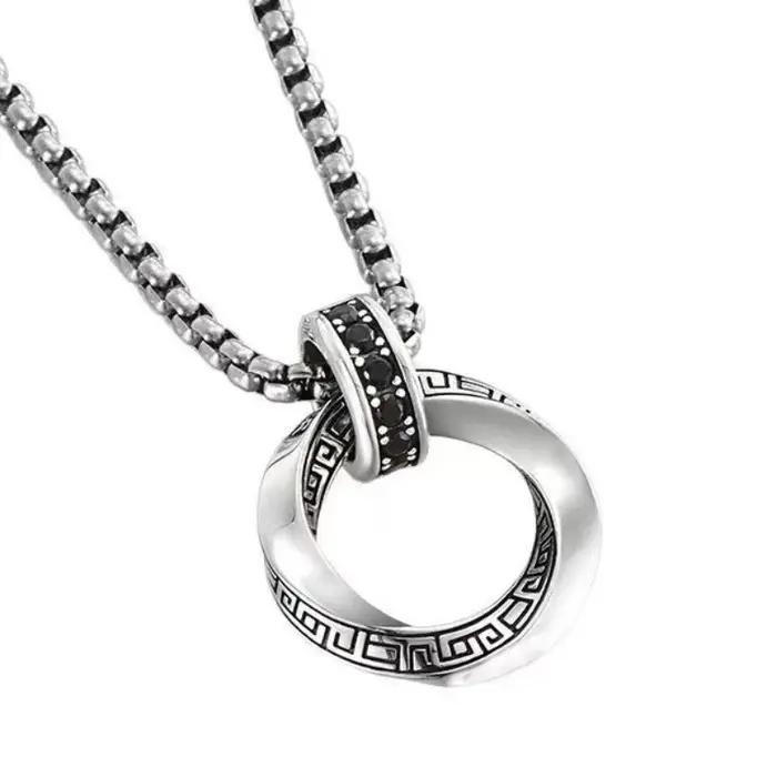 Collier Pendentif Homme Vintage en Argent Sterling 925 Hip Hop pour Femme