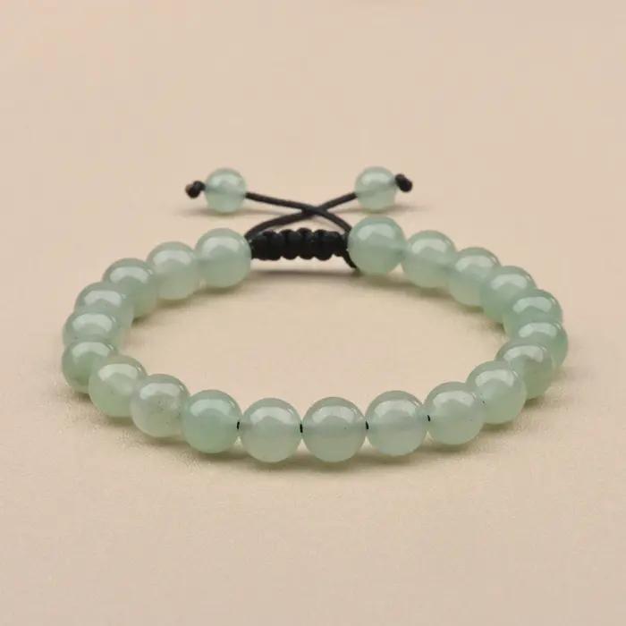 Bracelet ajustable en aventurine verte