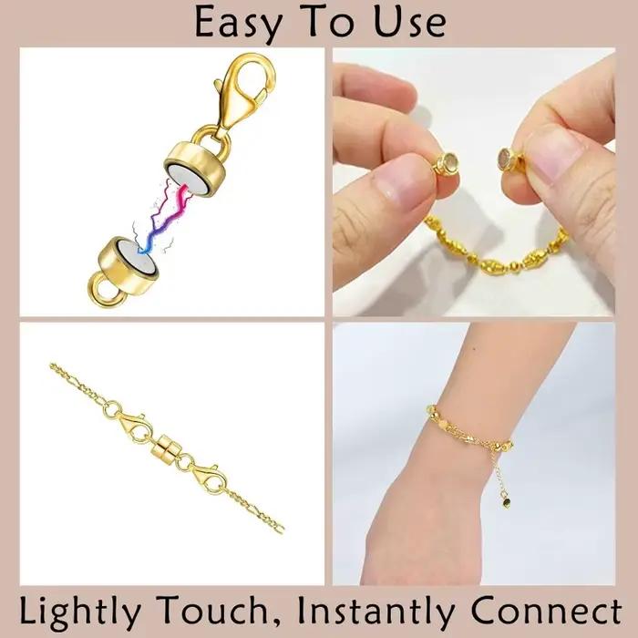 Fermoirs Magnétiques pour Collier, Fermoirs en Or et Argent 14K, Fermoirs Magnétiques pour Bijoux