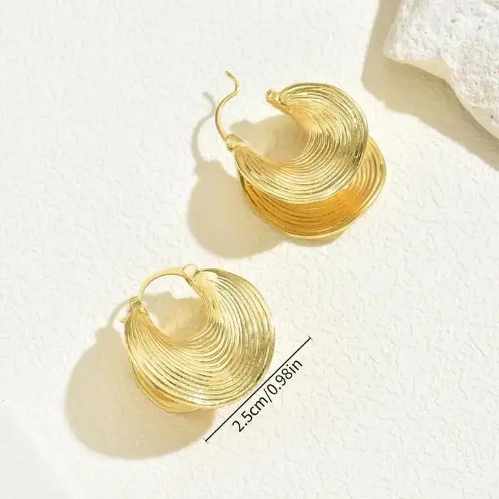 Boucles d'oreilles géométriques uniques à rayures irrégulières pour femmes