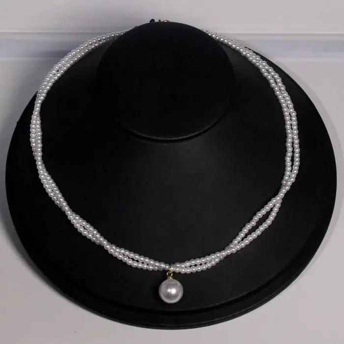 Collier de perles vintage français pour femme