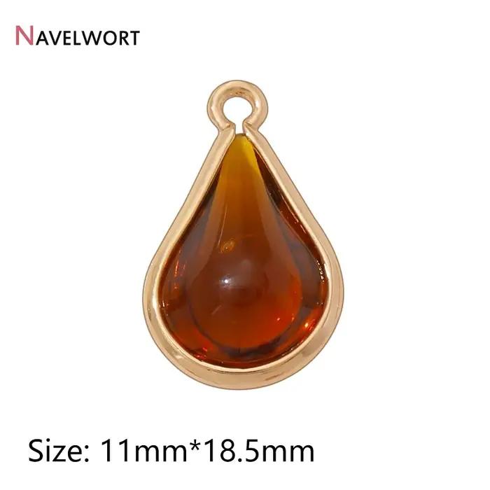 Pendentif en verre cristal plaqué or 18 carats breloques goutte d'eau accessoire fabrication bracelet bijou artisanat création cadeau femmes occasions spéciales