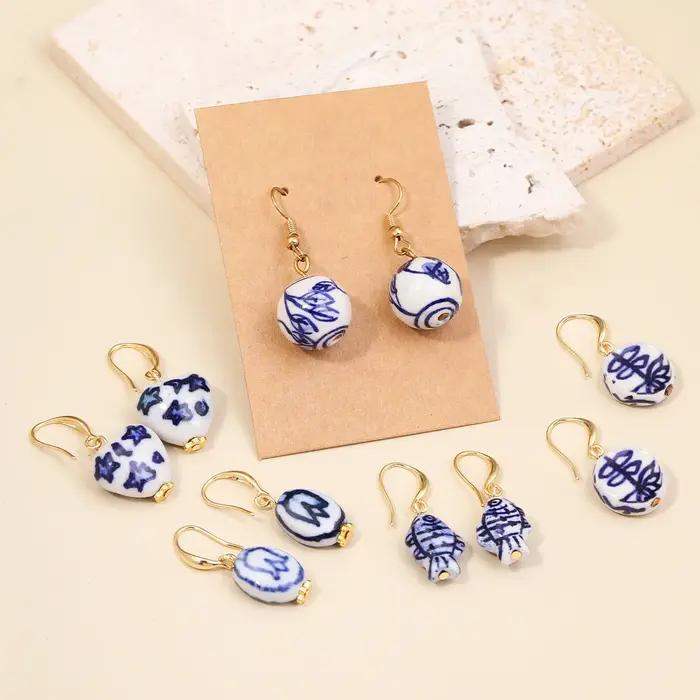 Boucles d'oreilles en céramique style rétro pour femmes avec certificat de qualité pour occasions sociales elegance et originalité