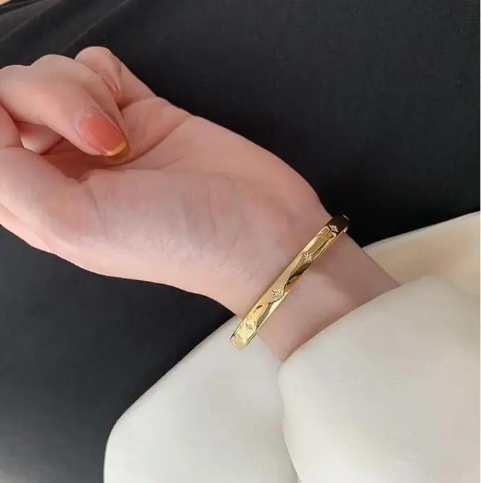 Bracelets De manchette lisses en argent Sterling 925 véritable pour femmes et hommes