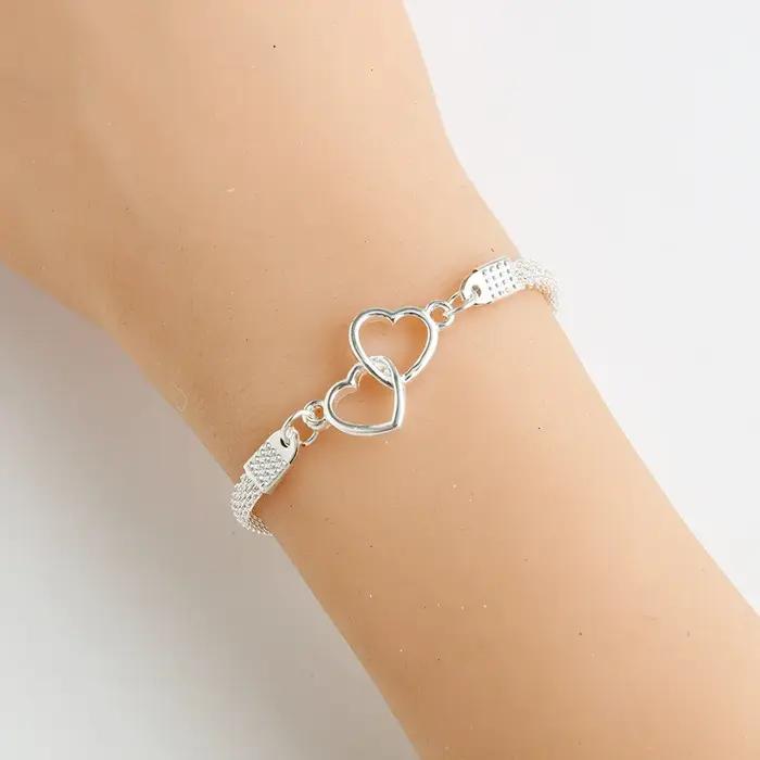 Bracelets de Couple en forme de cœur d'amour pour femmes et hommes