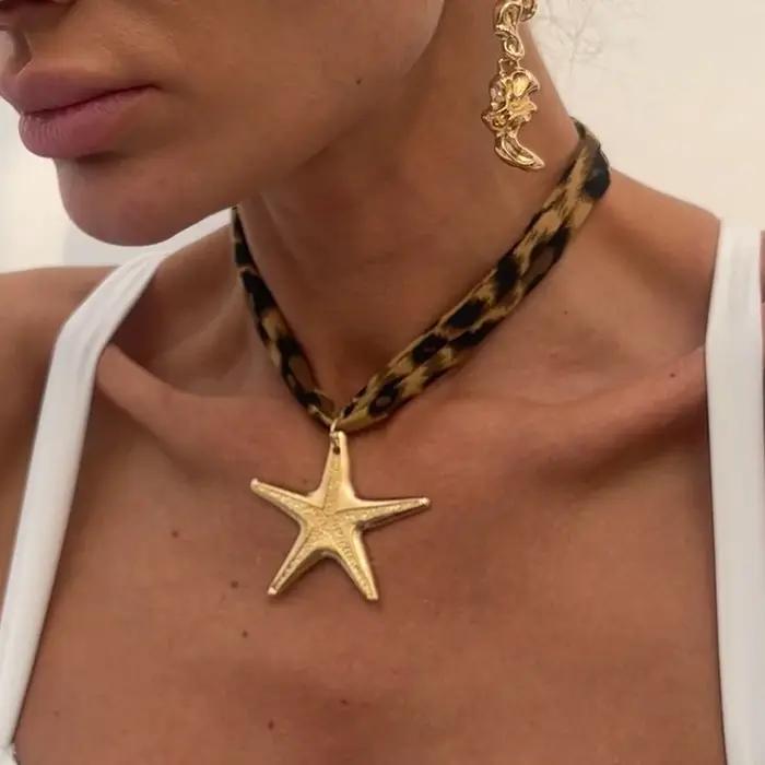 Ingemark 7 Styles ethnique multicouche velours chaîne collier femmes 2025 nouvelle mode métal conque étoile de mer coeur pendentif cou bijoux