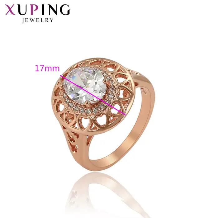 Bague de mariage en cuivre plaqué or rose avec pierre précieuse artificielle blanche pour femmes occasions spéciales et anniversaires