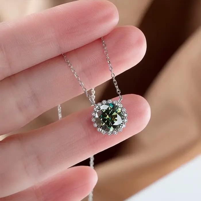PomerceJelly-Collier Diamant Moissanite pour Femme