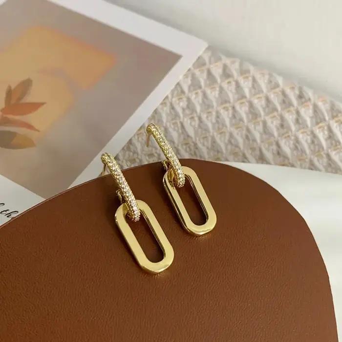 Boucles d'oreilles rondes en forme de géométrie de cristal pour femmes