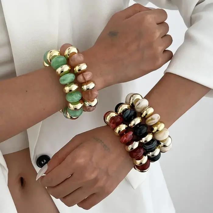 Bracelet léger en perles de résine
