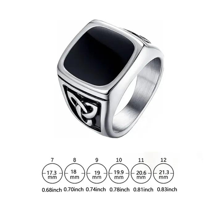 Bague chevalière Vintage Punk Viking pour hommes