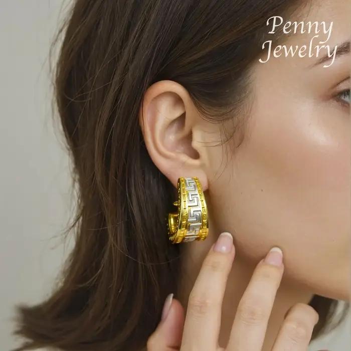 Ensemble de bijoux plaqués or 18 carats pour femmes classiques collier et boucles dorees occasion mariage et cadeaux speciaux