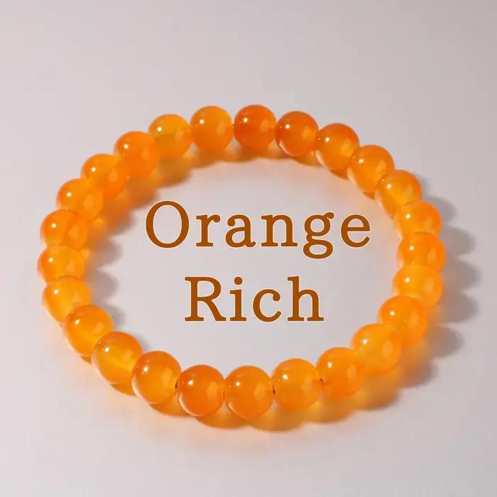 Bracelet exquis en perles de cristal orange – Fait à la main – Unisexe – Le meilleur cadeau pour les amoureux