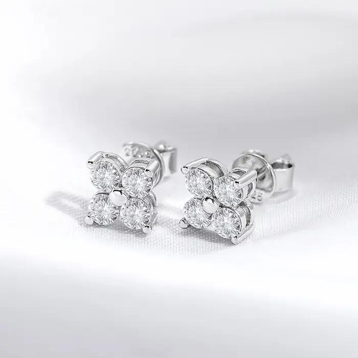 Smyoe-Boucles d'Oreilles en Moissnaite pour Femme