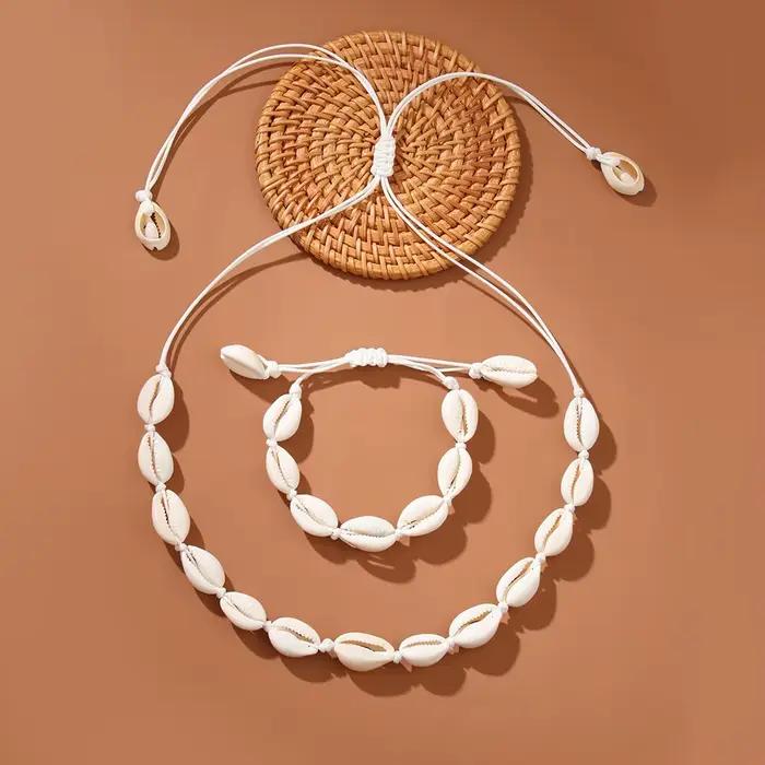 Bohème hawaïen coquillage de mer Bracelet collier bijoux