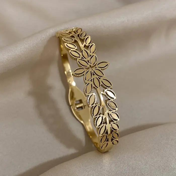 DODOHAO personnalité belle incrustée Zircon femme bracelets en acier inoxydable