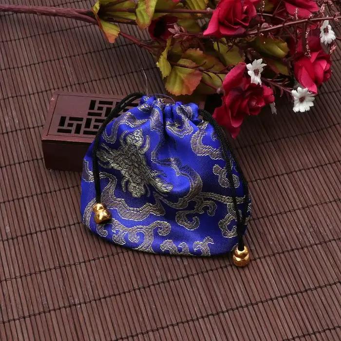 Pochette à bijoux en brocart soie, sacs cadeaux à cordon, porte-monnaie brodé, à bonbons pour cadeaux fête