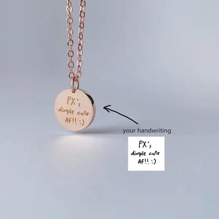 Collier personnalisé avec nom GROPhoto, gravure manuscrite personnalisée, pendentif, tour de cou, bi