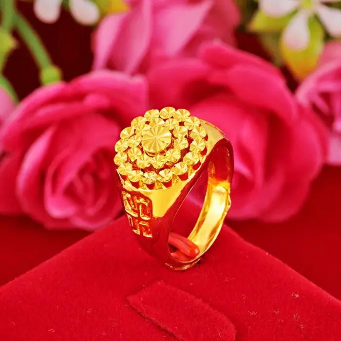 Bague remplie d'or 24 carats pour femmes et hommes