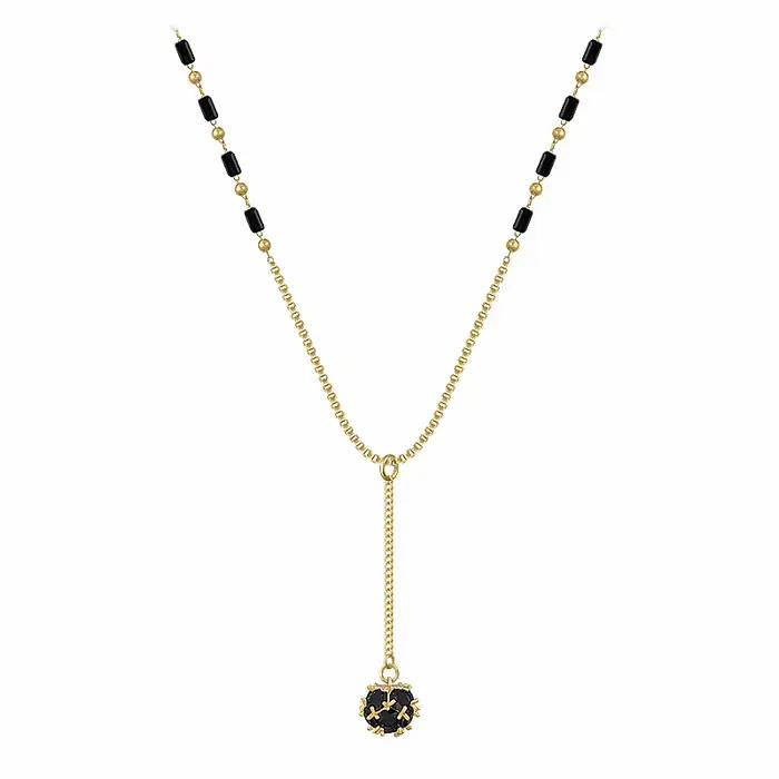 2025 nouveaux bijoux pour femmes mystérieux Sexy noir cristal Zircon boule pendentif collier fête luxe