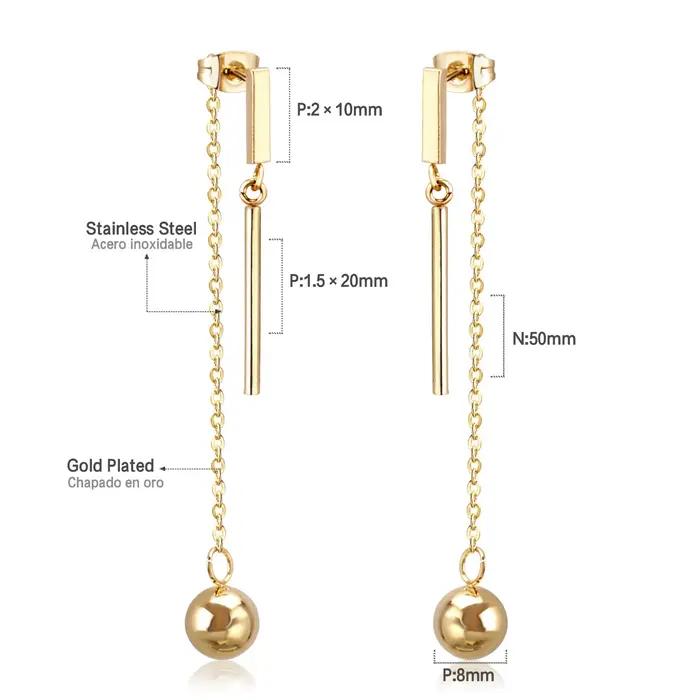 LUXUSTEEL – boucles d'oreilles dorées à la mode pour femmes