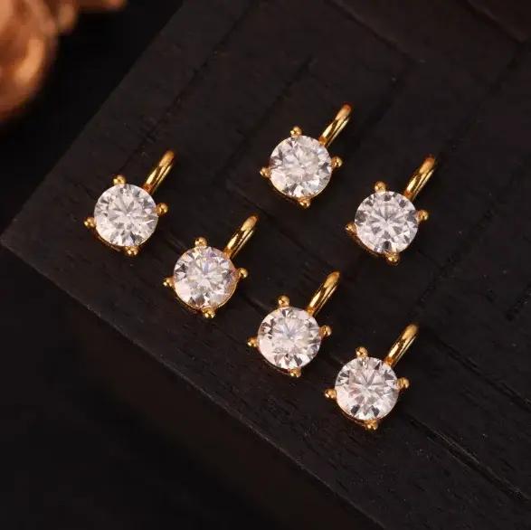 Pendentifs moissanite 18 carats pendentif en or carat 4 mm