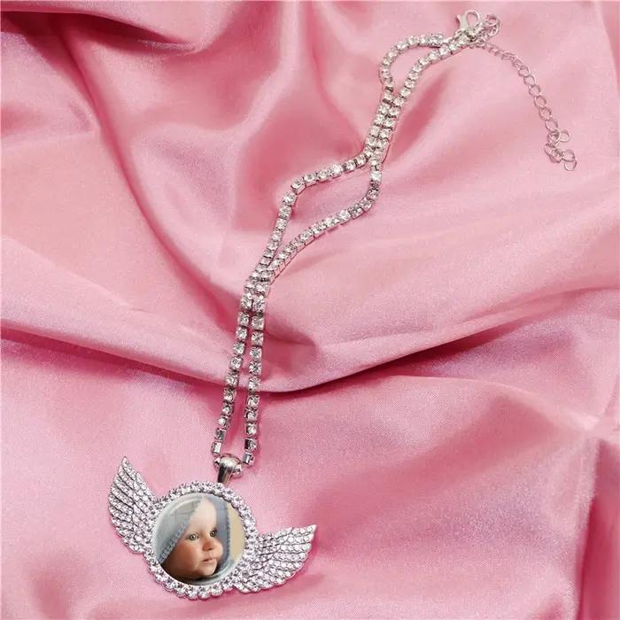 Collier personnalisé en verre avec pendentif en alliage de zinc pour maman, papa, bébé, enfants, occasions spéciales et anniversaires