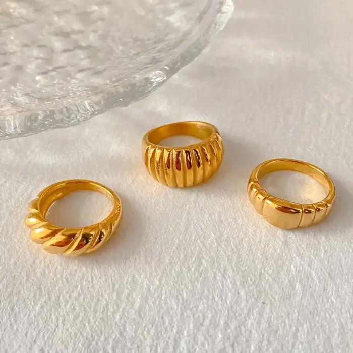 Ensembles de bagues EManco en acier inoxydable style Y2K motifs géométriques pour femmes occasions spéciales polyvalents quotidiens