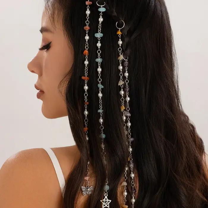 Anneaux de cheveux bijoux manchettes pince tresses